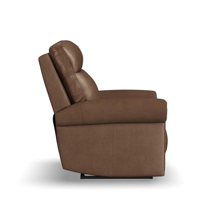 Alexander Tawny Leather Power Recliner with Power Headrest & Lumbar