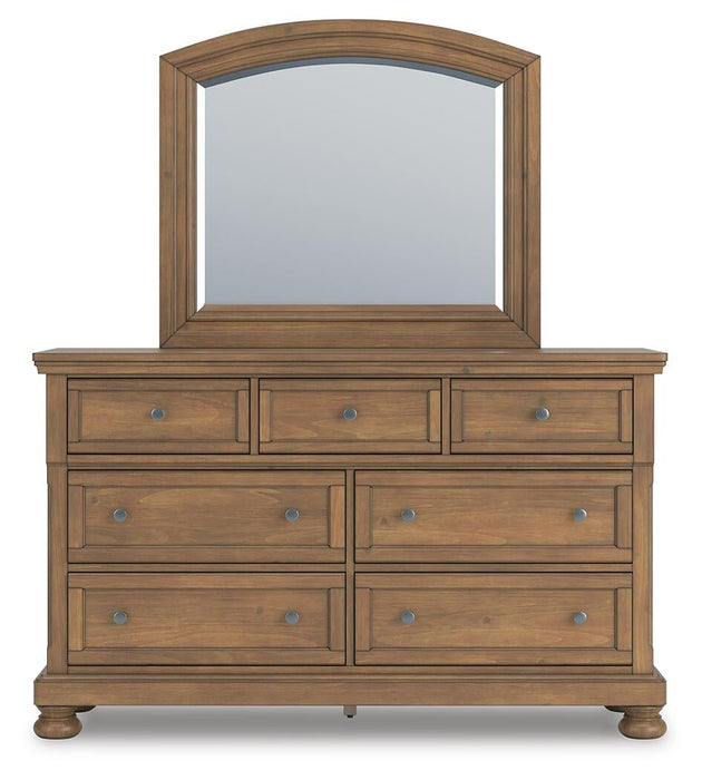 Vandenmore Queen Panel Bed with Mirrored Dresser and Nightstand
