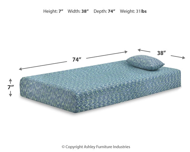 Ashley Express - Ikidz Blue  Mattress And Pillow 2/Cn