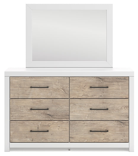 Charbitt Twin Panel Bed with Mirrored Dresser